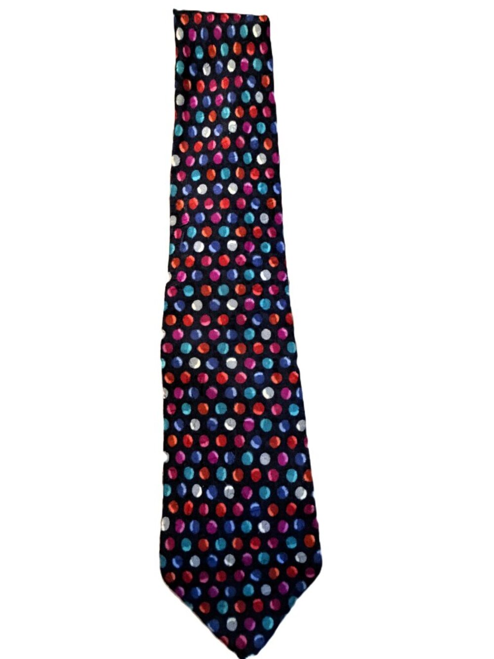 Givenchy Gentleman Silk Tie Navy Multicolor Polka Dot